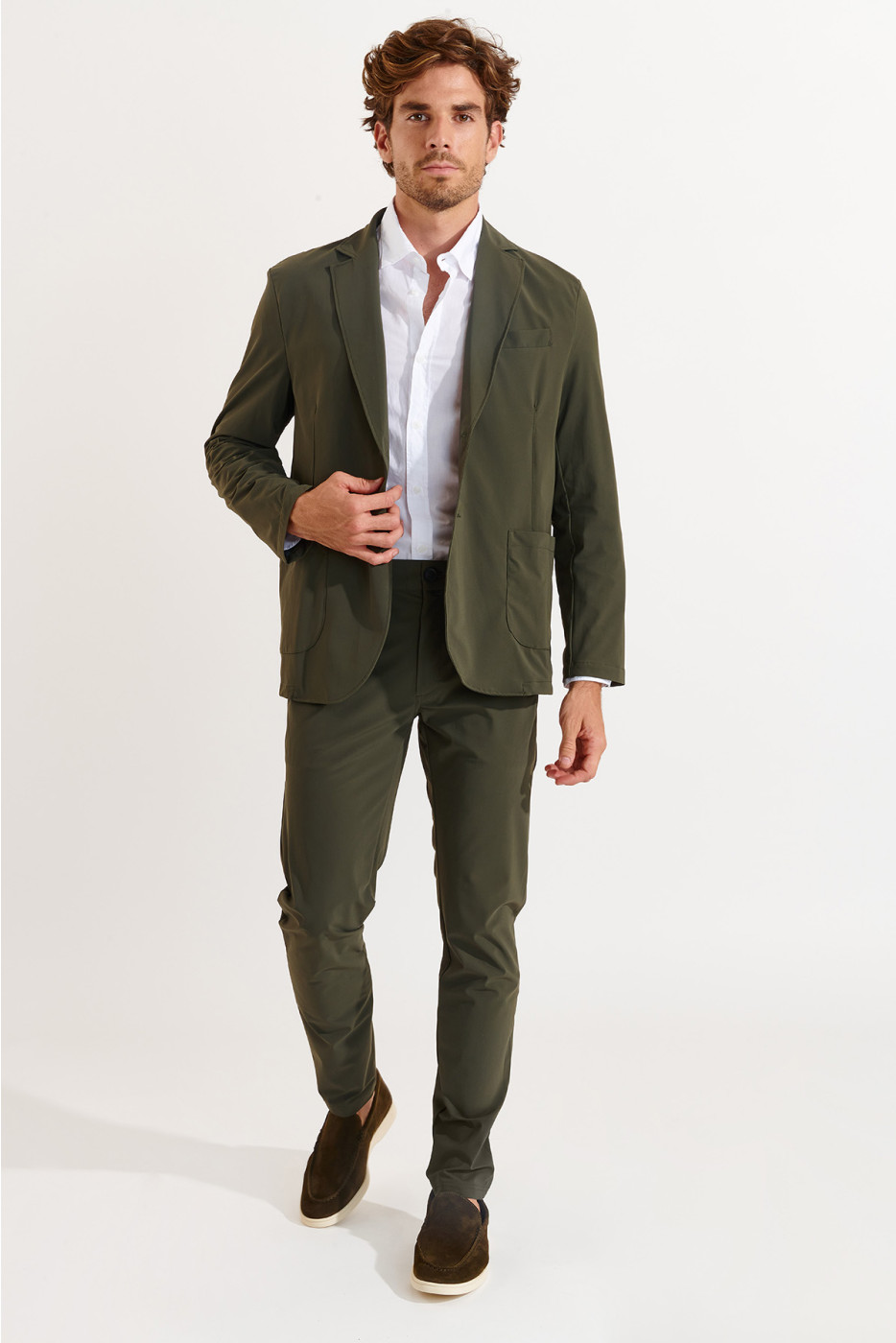 Pantalon stretch kaki - SERGE LESCADA - 6