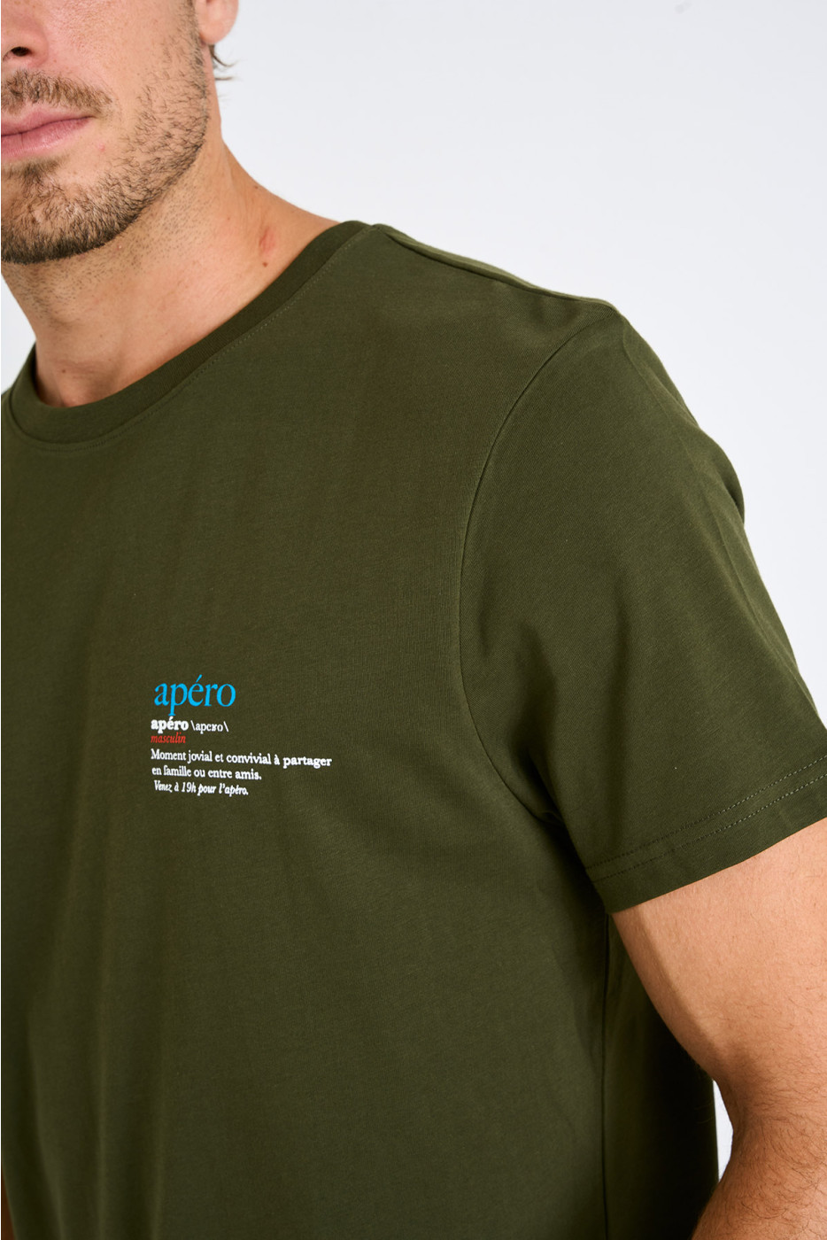 T-shirt homme kaki 