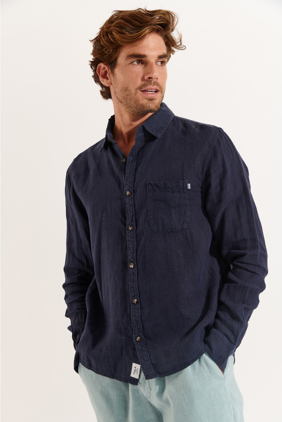 Chemise Marine en lin Chemiseml Lindye  
