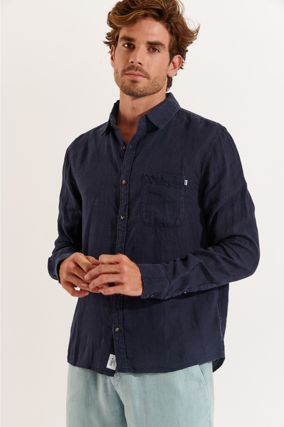 Chemise Marine en lin Chemiseml Lindye  