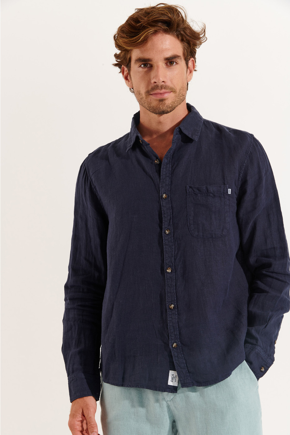 Chemise Marine en lin Chemiseml Lindye  