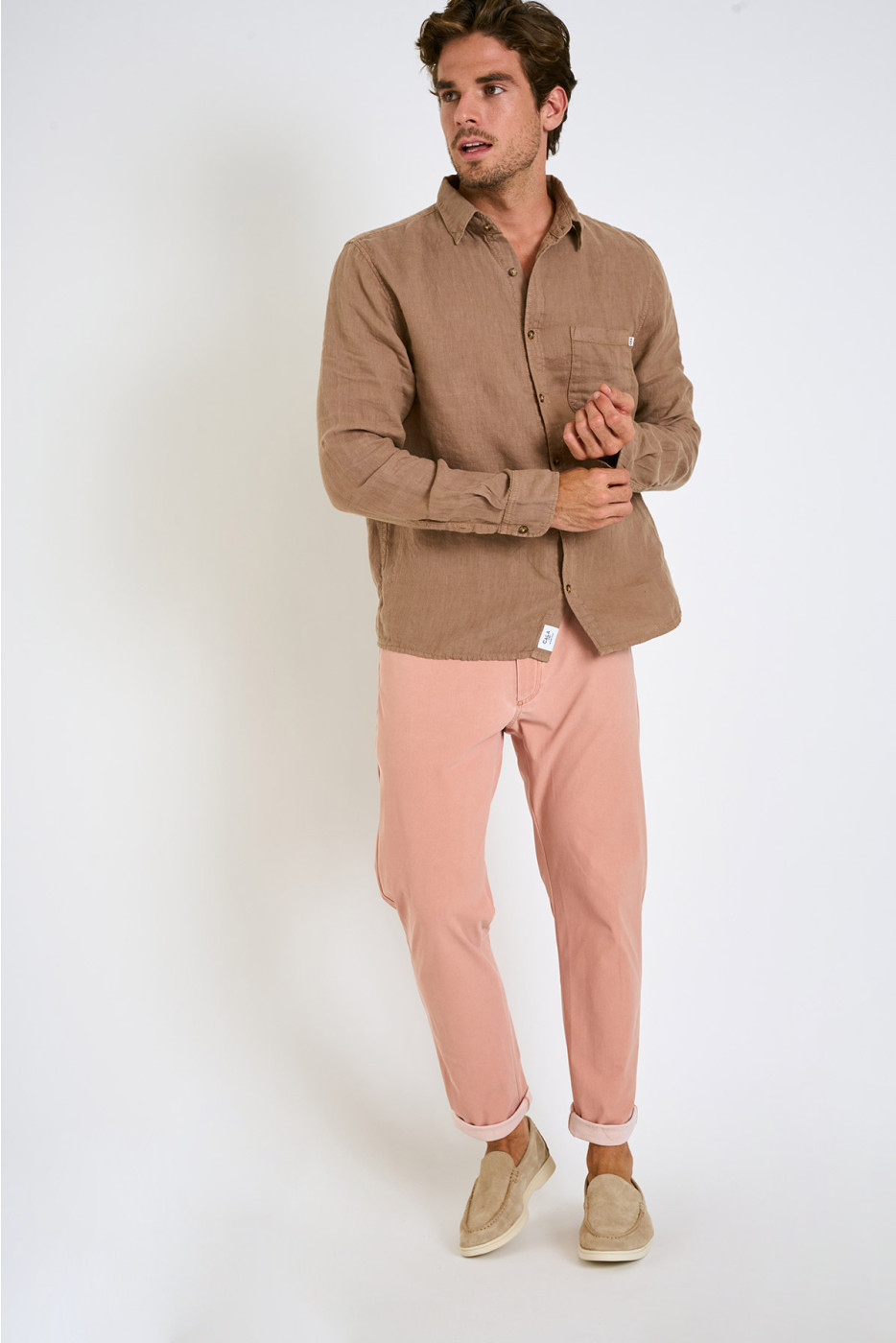 Chemise en lin taupe CHEMISEML LINDYE