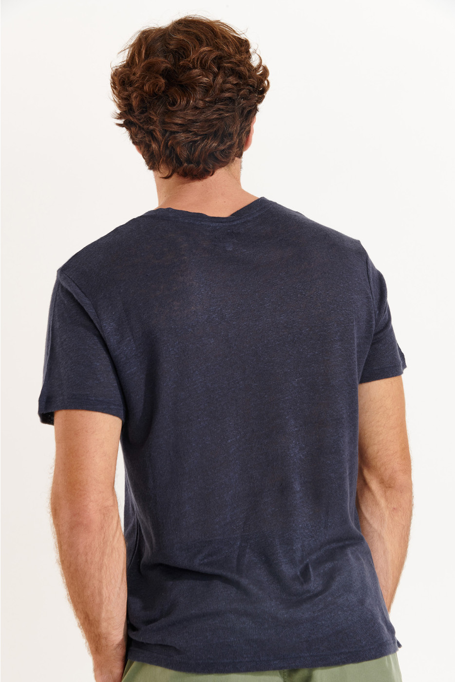 Tshirt en lin bleu marine Collection Homme CYRIL LIN   - 6