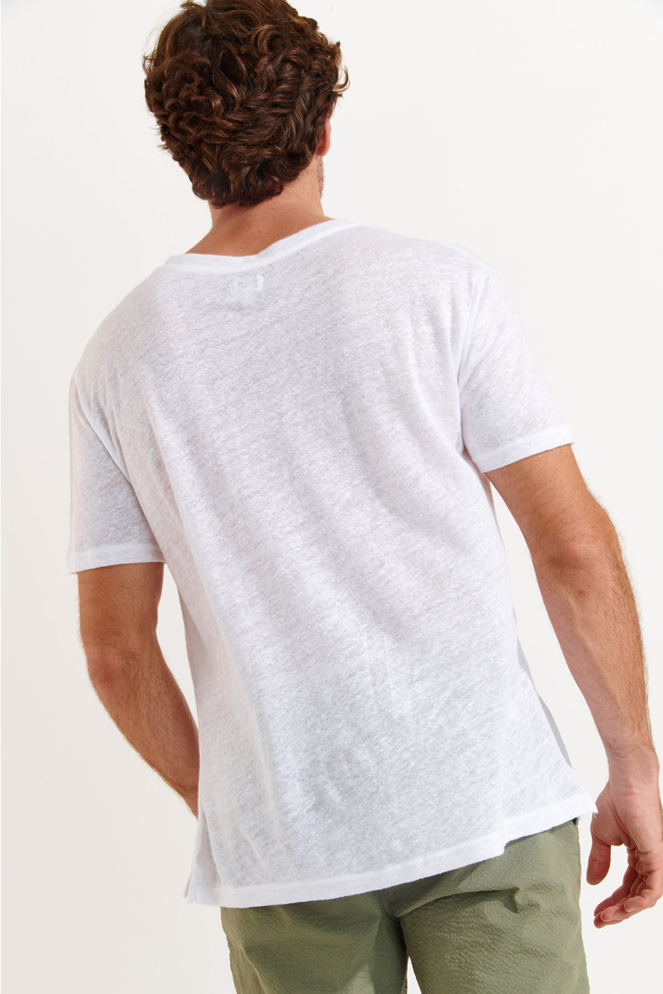 Tshirt en lin blanc Collection Homme CYRIL LIN  