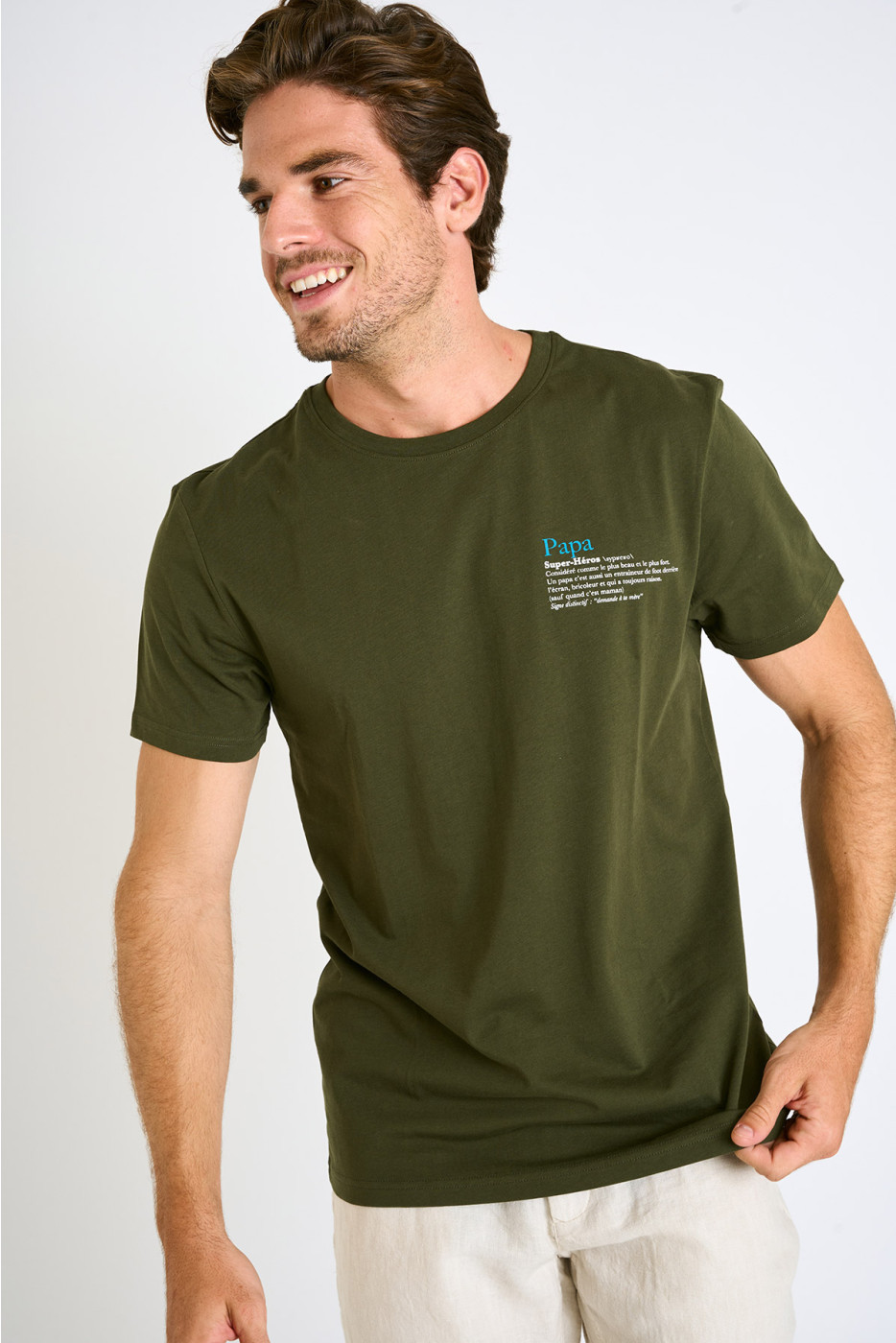 T-shirt kaki manches courtes YANNPAP DICTIO - 3