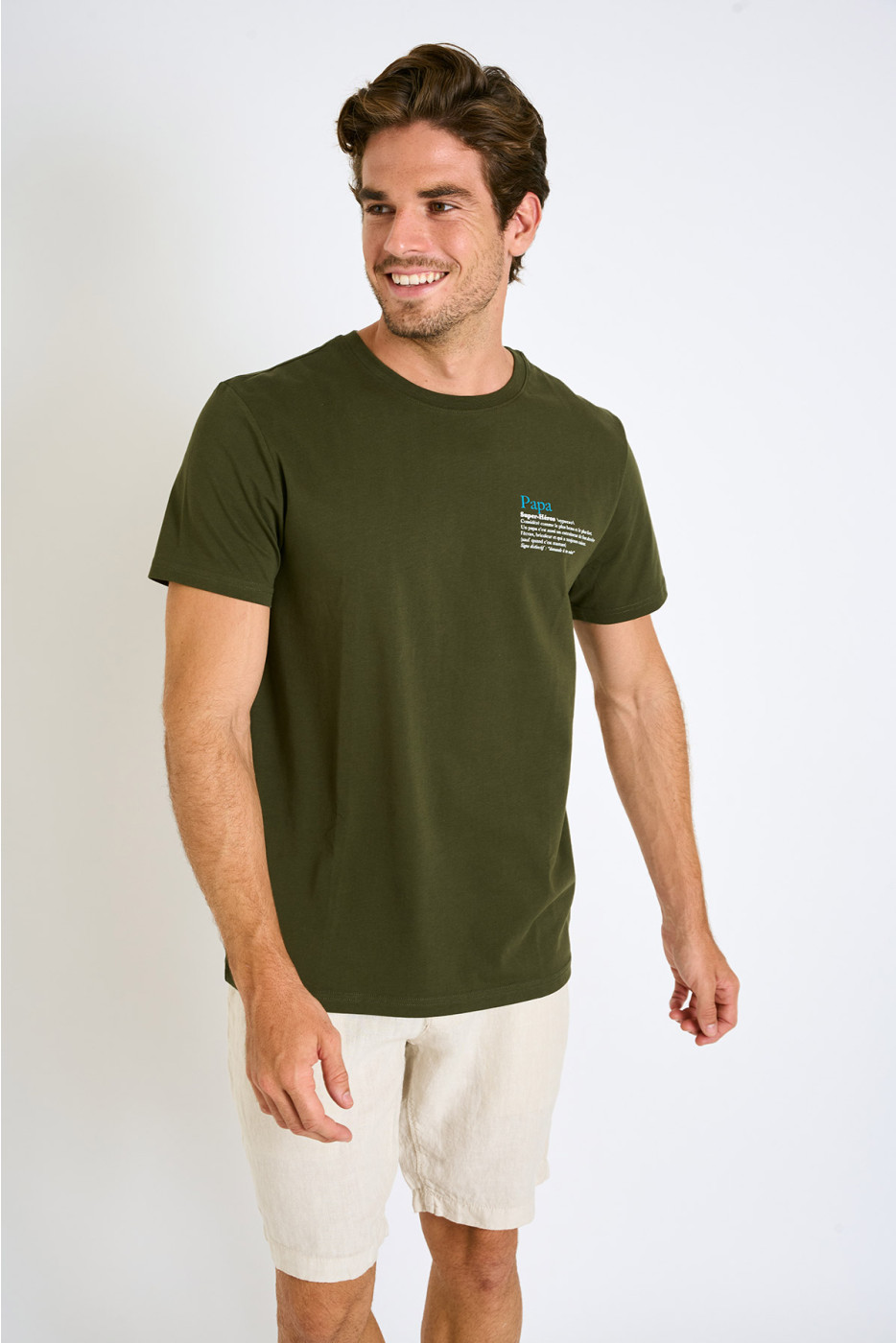 T-shirt kaki manches courtes YANNPAP DICTIO - 4