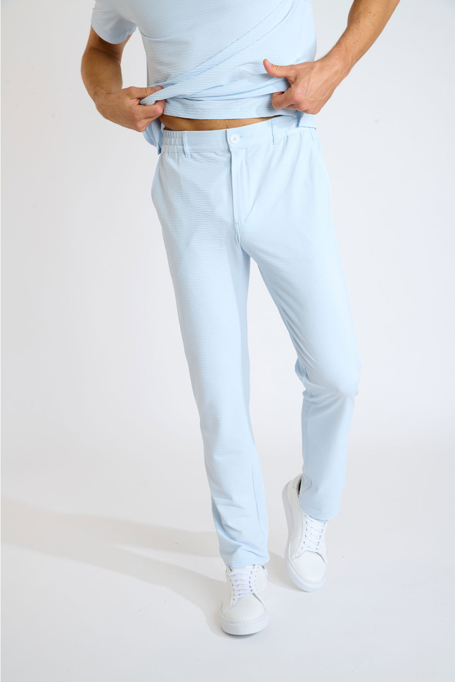 Pantalon chino bleu ciel Serge TRIESTE - 6