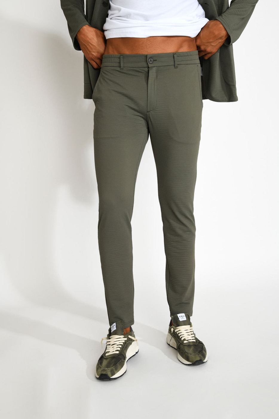 Pantalon chino kaki Serge TRIESTE - 9
