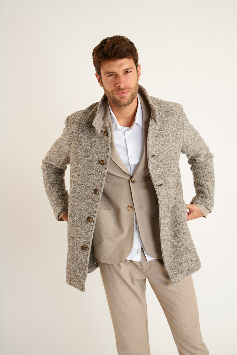 MANTEAU GRIS UMBERTO KARALIS - 4