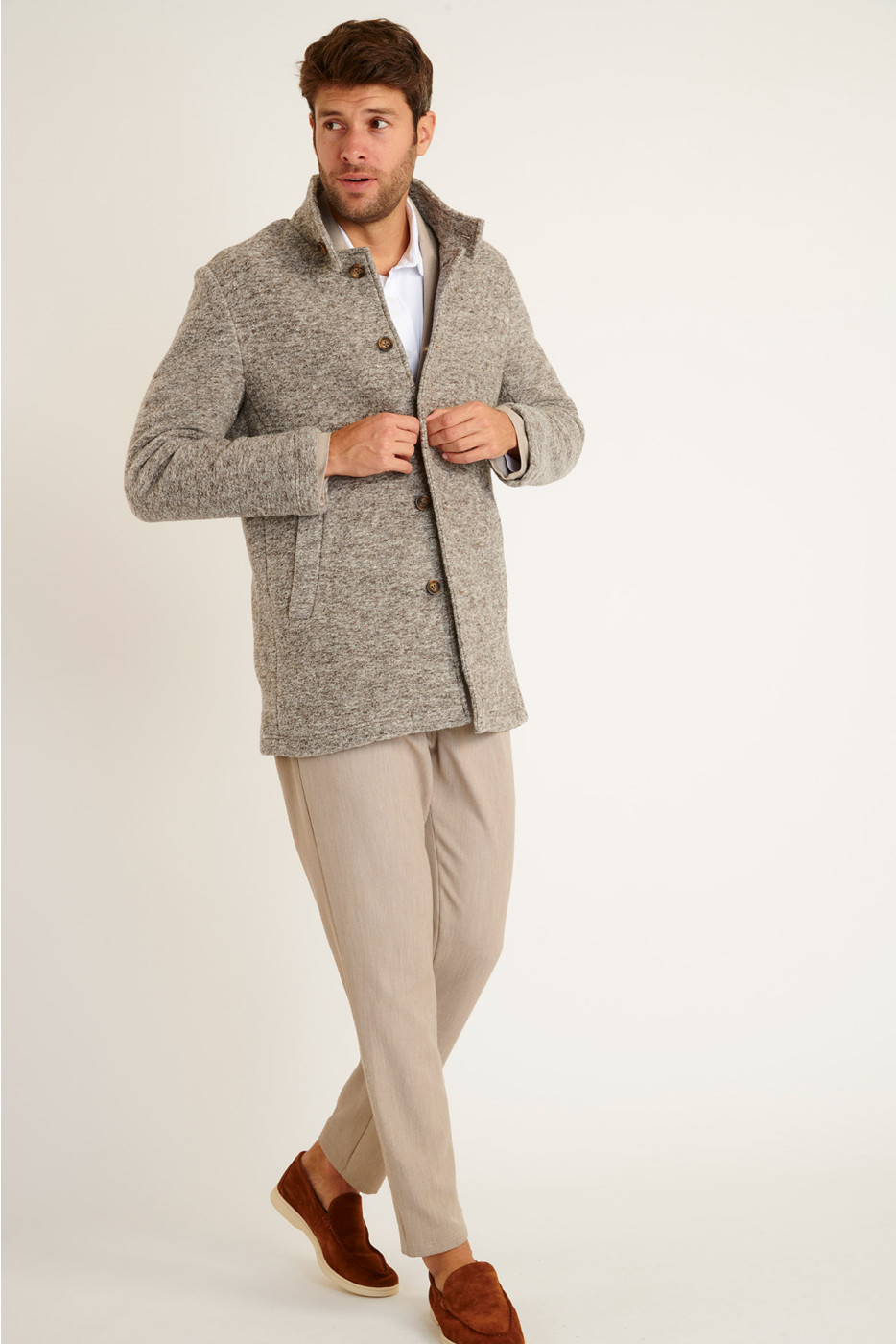MANTEAU GRIS UMBERTO KARALIS - 8