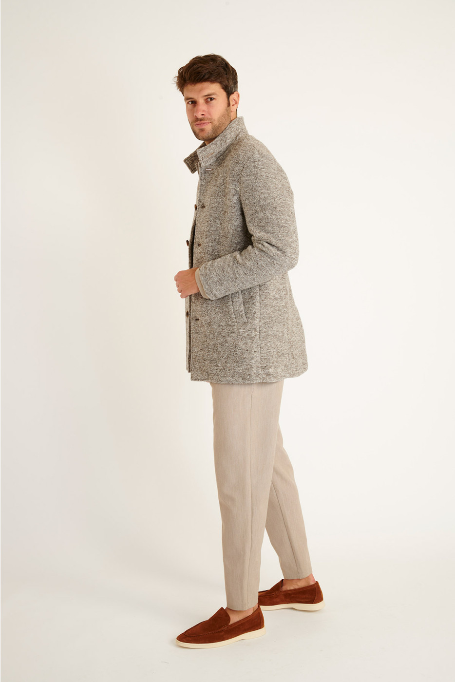 MANTEAU GRIS UMBERTO KARALIS - 9