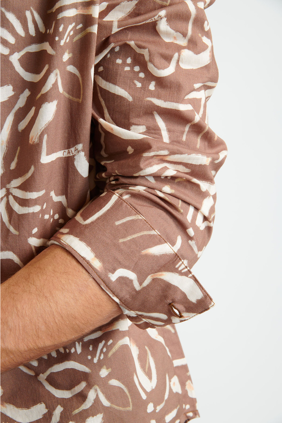 Chemise marron à motifs ALAIN VENETO - 2