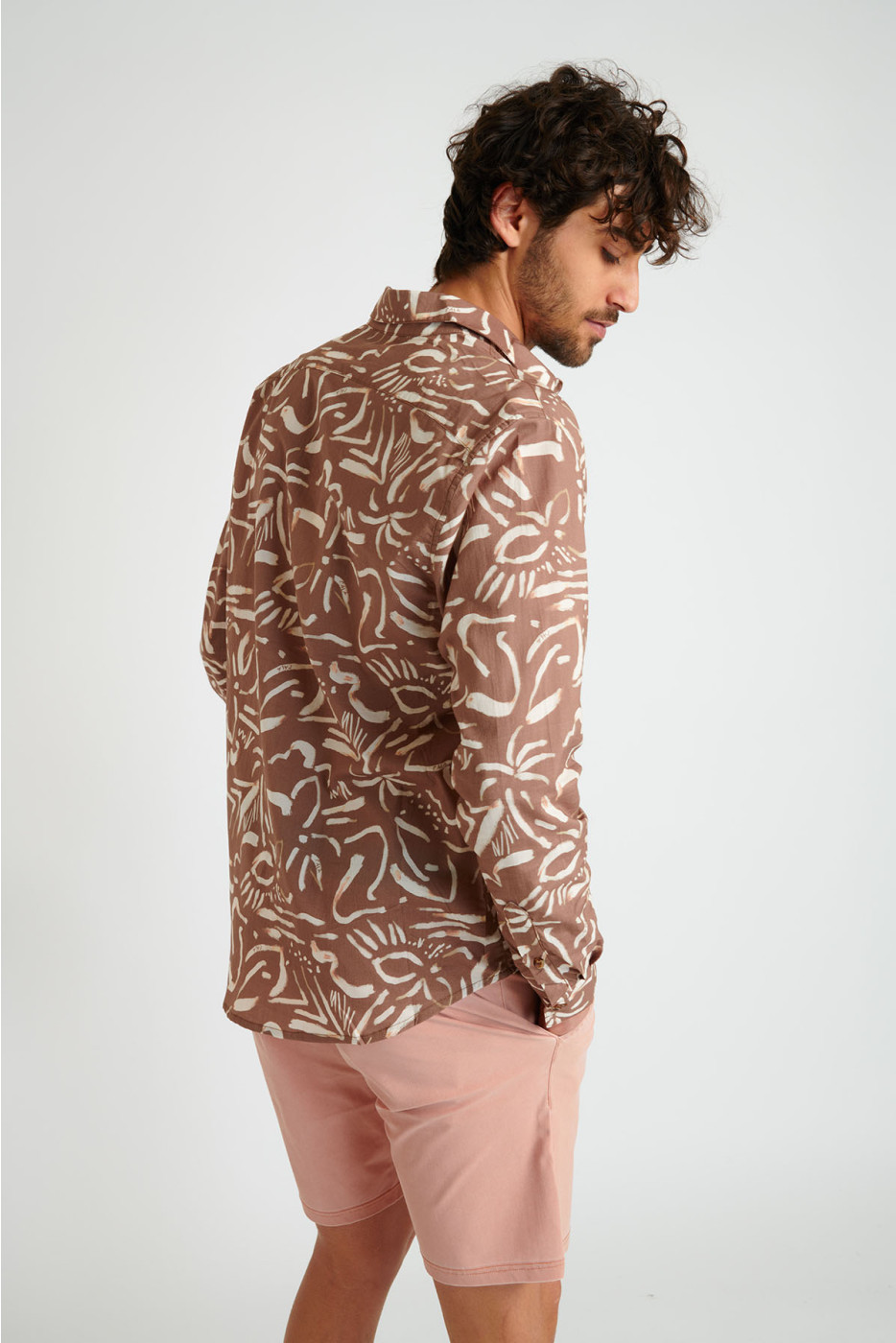 Chemise marron à motifs ALAIN VENETO - 3
