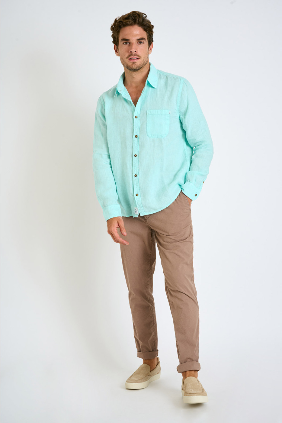 Pantalon chino taupe ARNO BORMIO