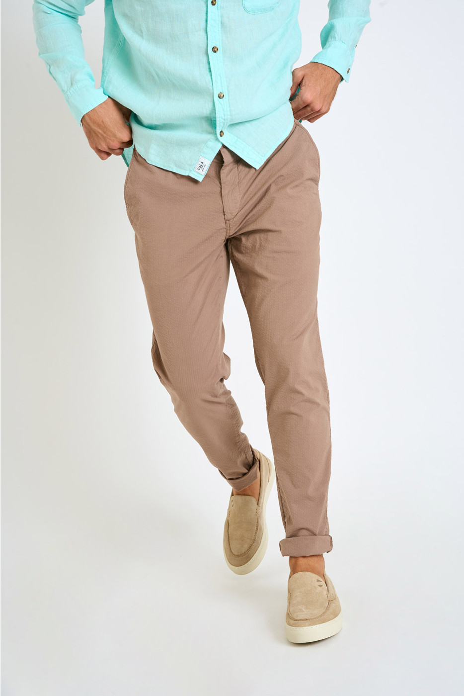 Pantalon chino taupe ARNO BORMIO