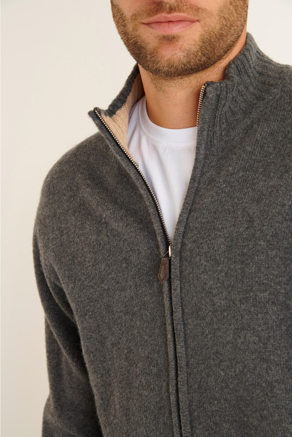 Veste en maille grise Alvaro TREVISE - 6