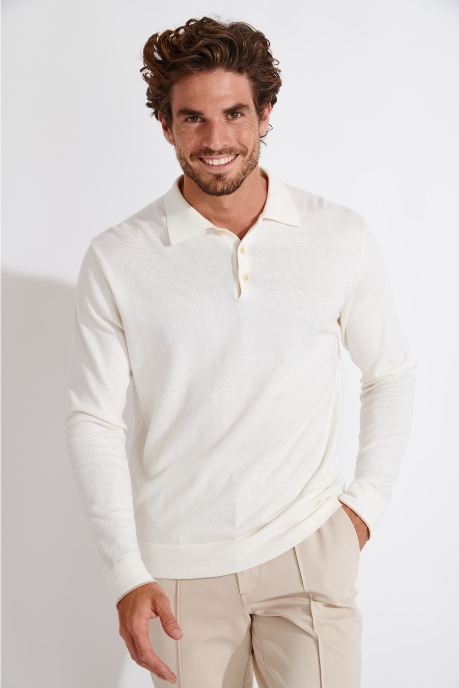 PULL POLO ECRU CEZAR MONZA - 1