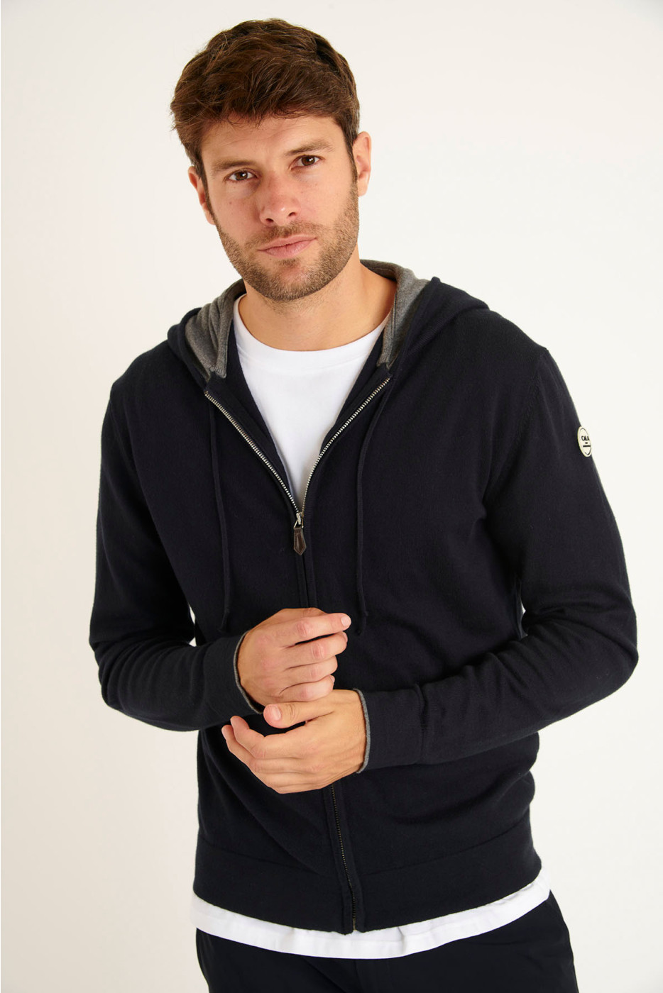 GILET A CAPUCHE MARINE LUCA MONZA - 2
