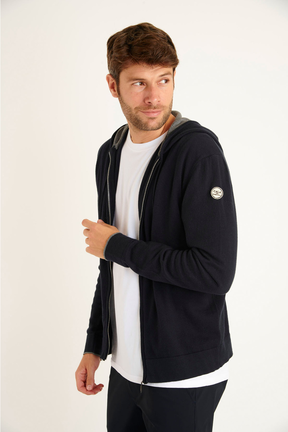 GILET A CAPUCHE MARINE LUCA MONZA - 4