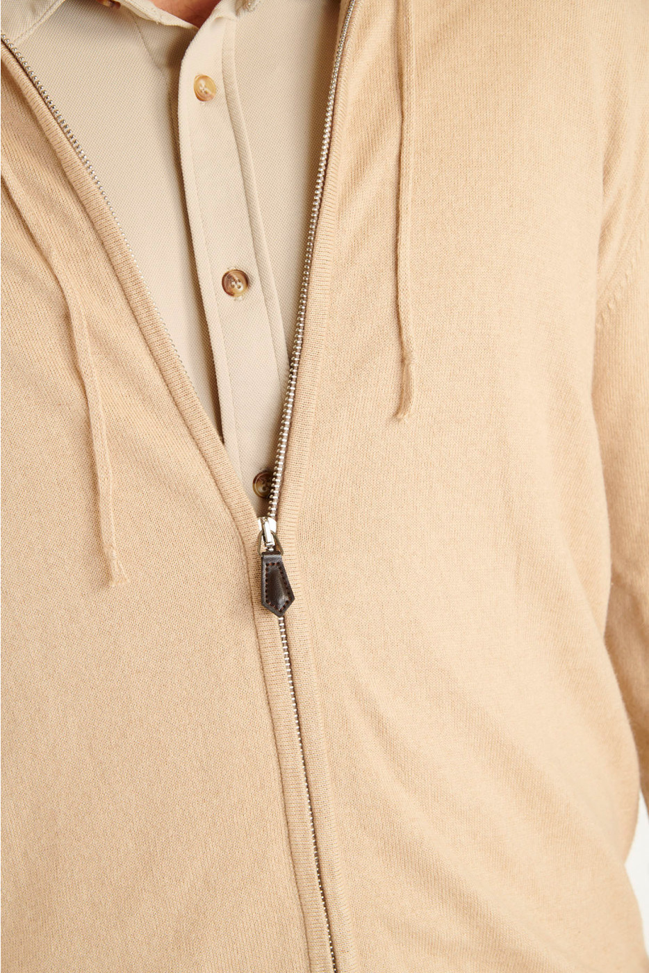 Gilet à capuche beige Luca MONZA - 5