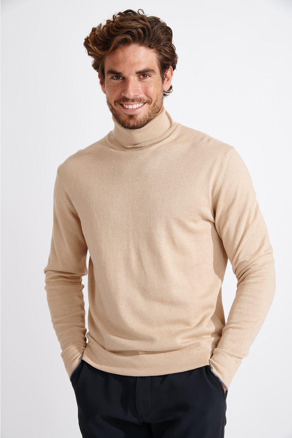 PULL COL ROULÉ BEIGE SILVIO MONZA - 2