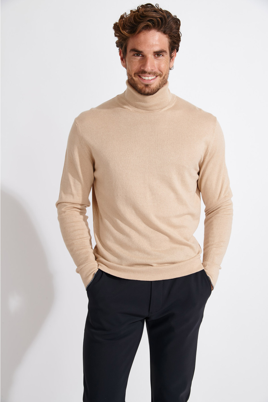 PULL COL ROULÉ BEIGE SILVIO MONZA - 7
