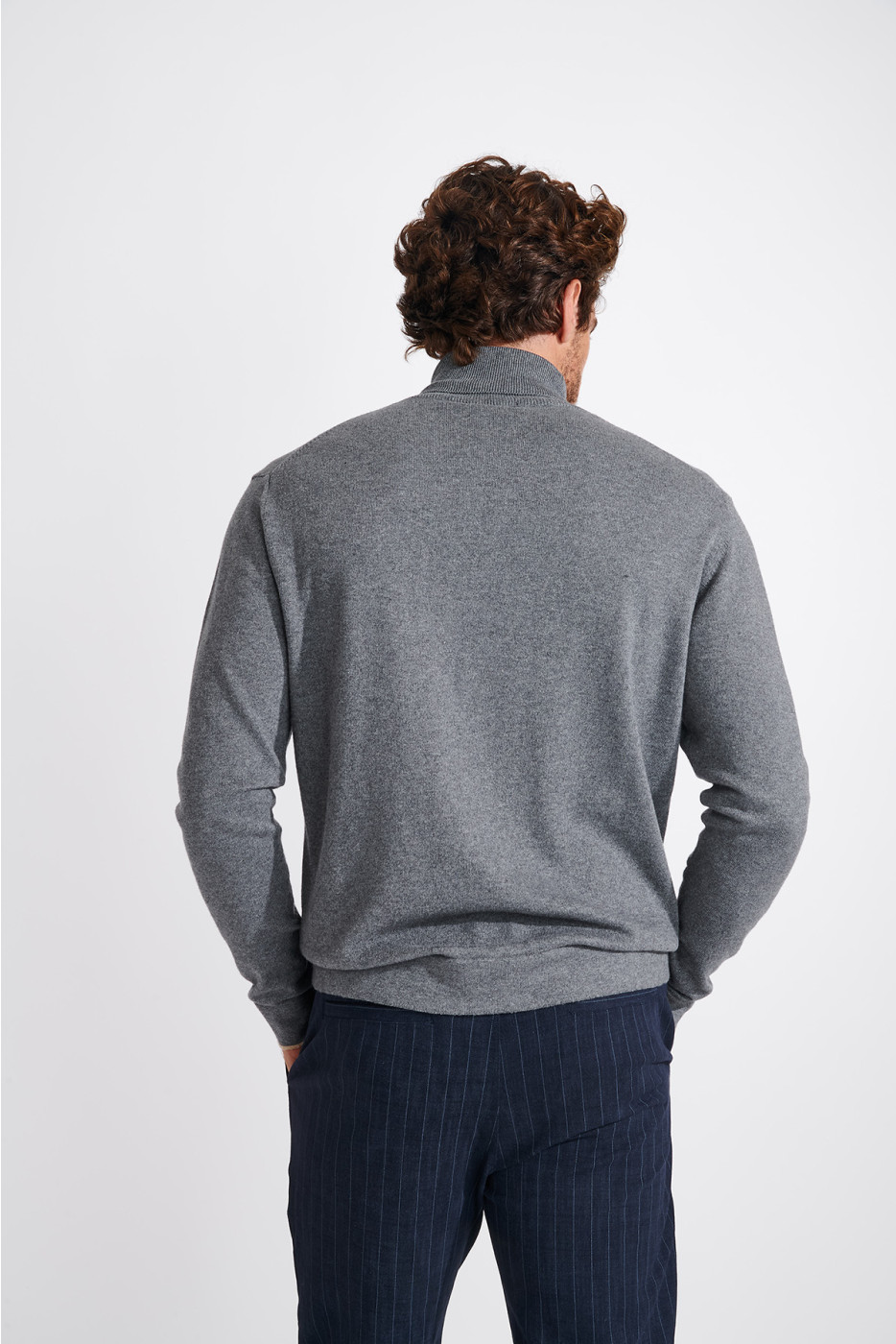 PULL COL ROULÉ GRIS CHINE SILVIO MONZA - 4