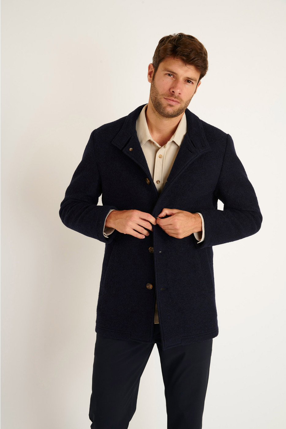 MANTEAU MARINE UMBERTO KARALIS - 2