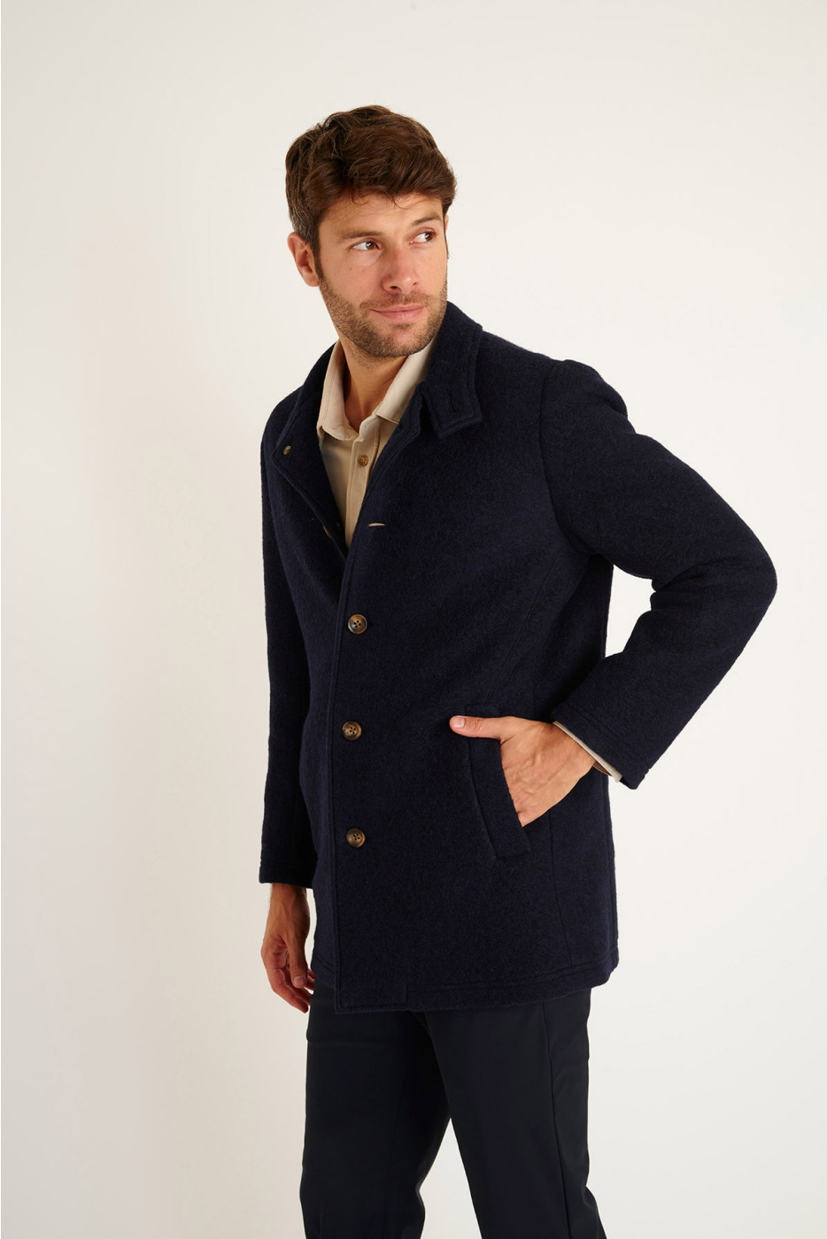 MANTEAU MARINE UMBERTO KARALIS - 7