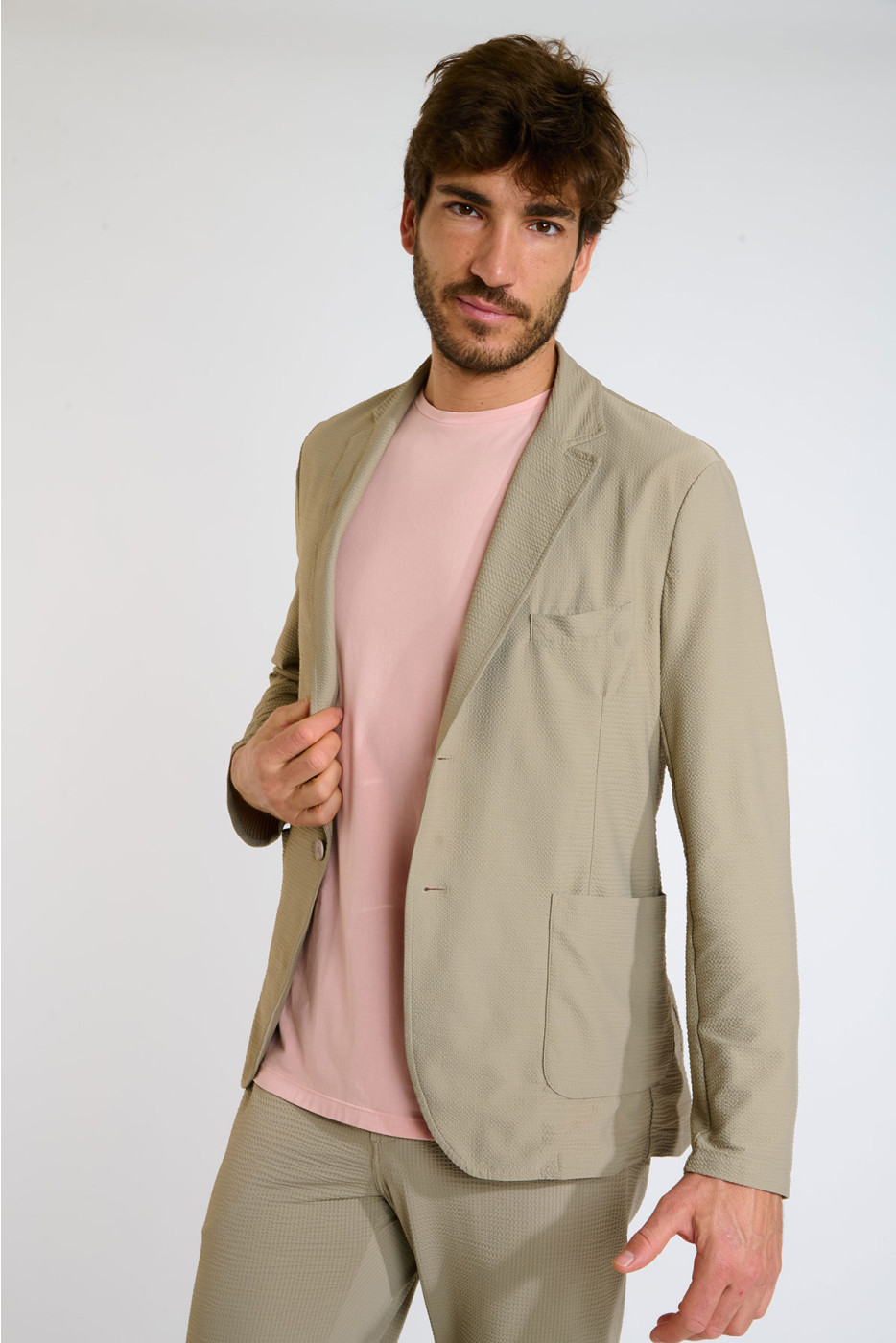 Veste de costume beige technique NIKO TRIESTE - 5