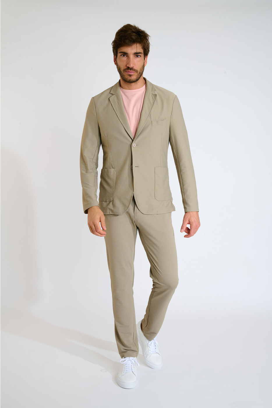 Veste de costume beige technique NIKO TRIESTE - 7