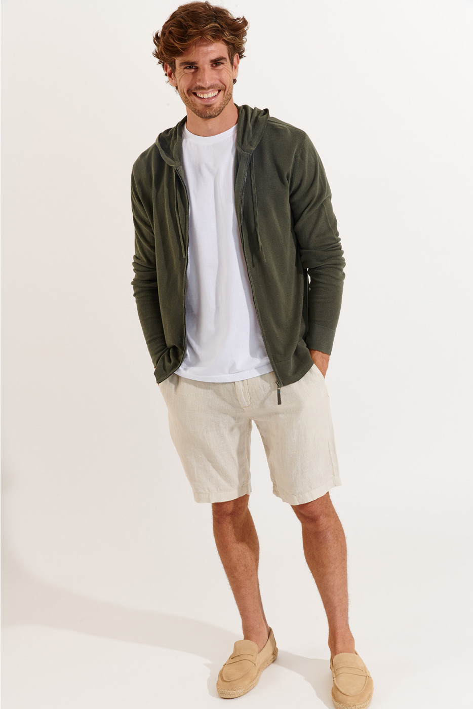 Gilet zippé kaki LUCA MERCATI - 4