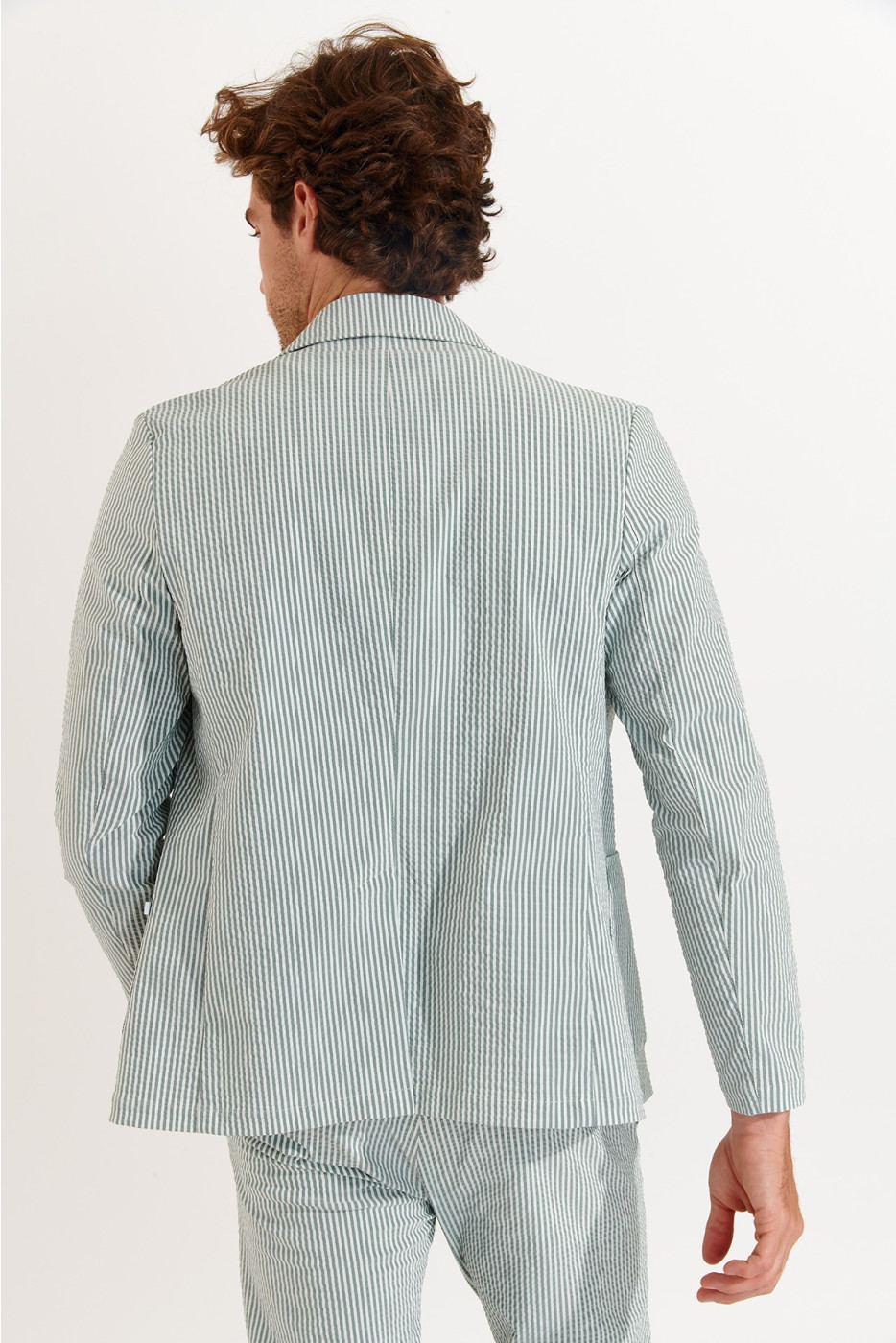 Veste rayée vert NIKO CALVI - 6