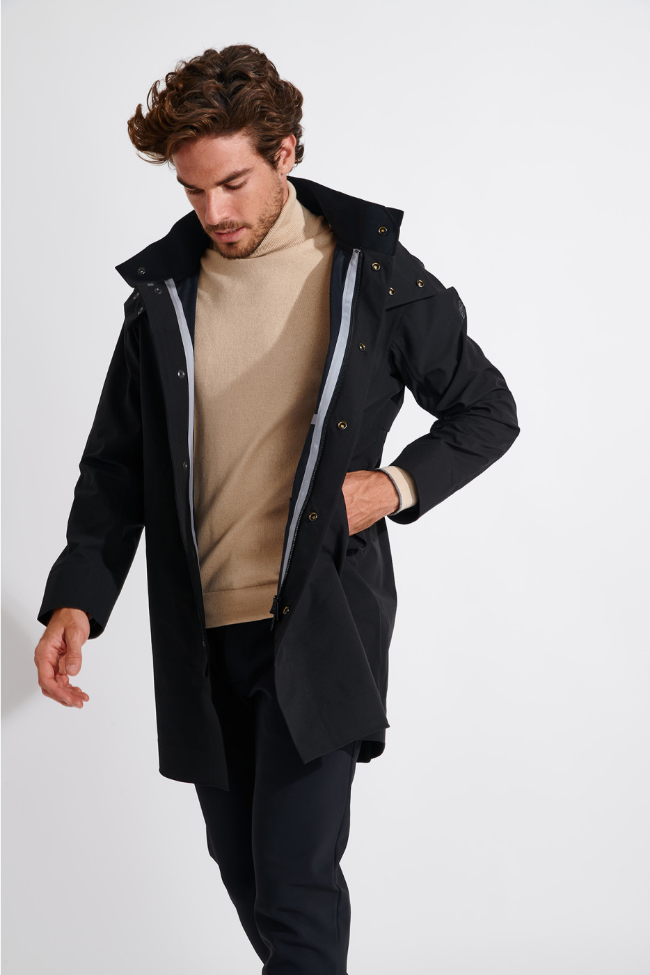 Manteau imperméable noir LOUIS TELLARO - 7