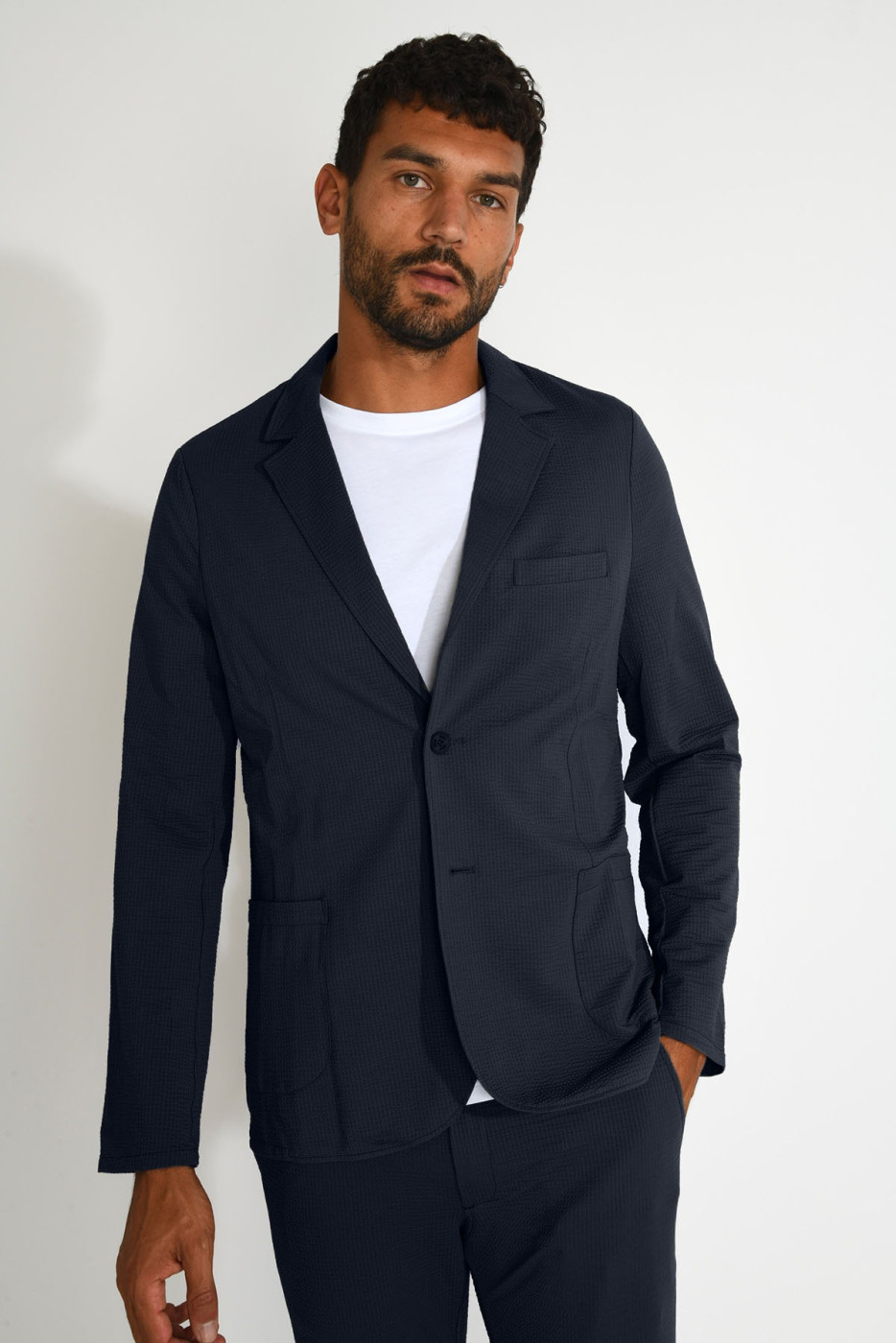 Veste de costume bleu marine technique NIKO TRIESTE - 2