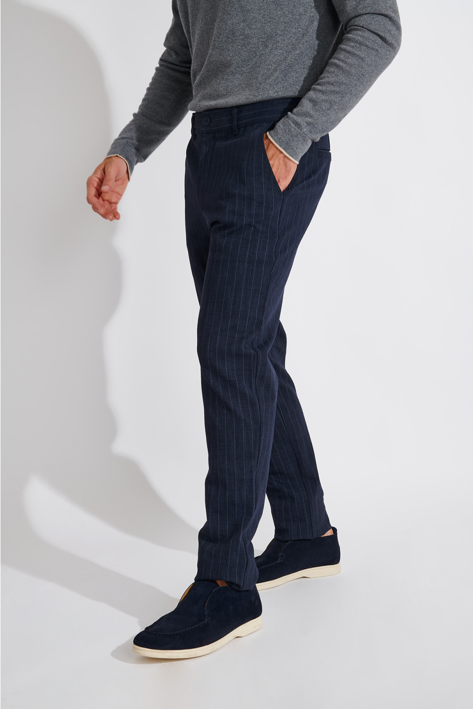 Pantalon chino marine SERGE SORENTO