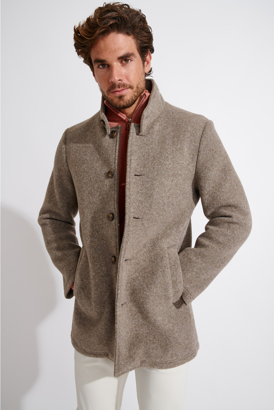Manteau taupe UMBERTO TAIGA - 6