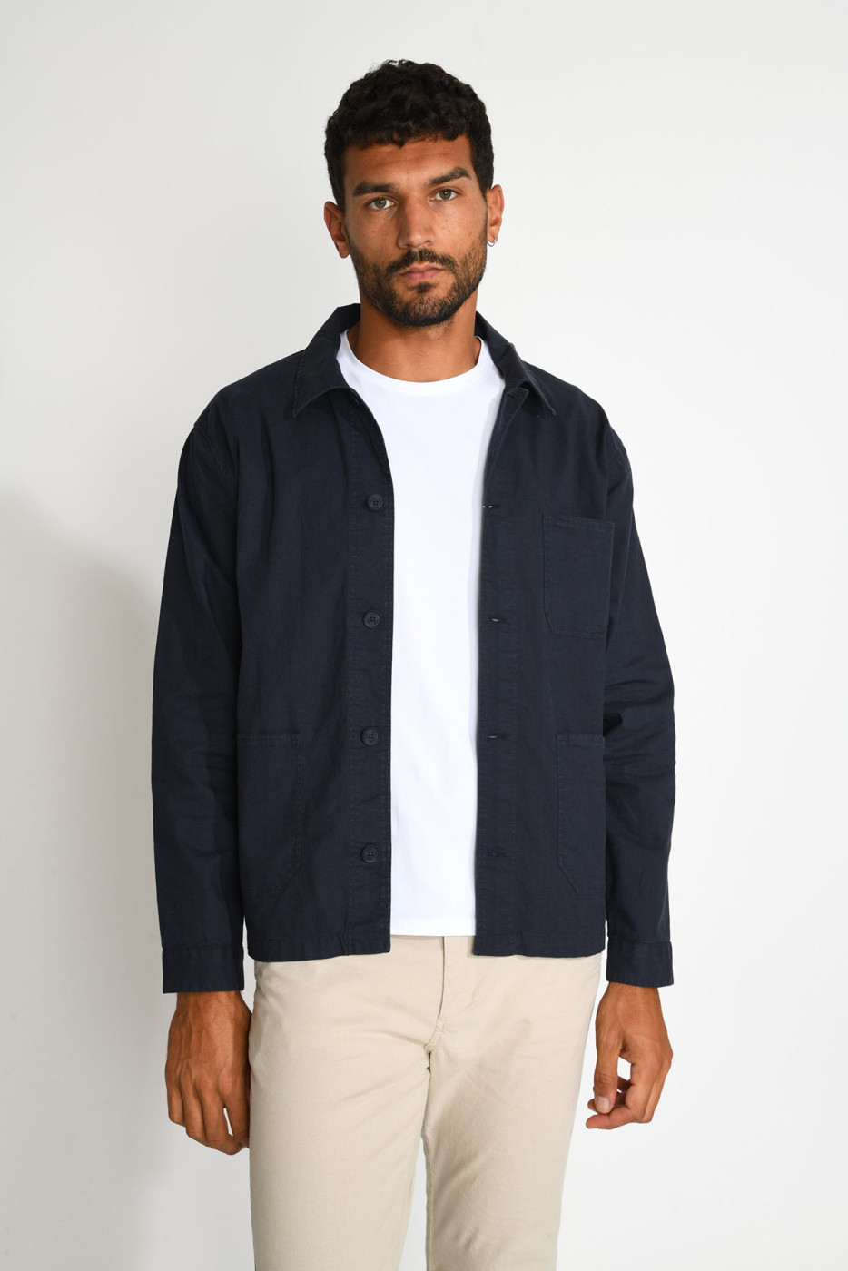 Veste surchemise bleu marine EMILE CESANO - 3
