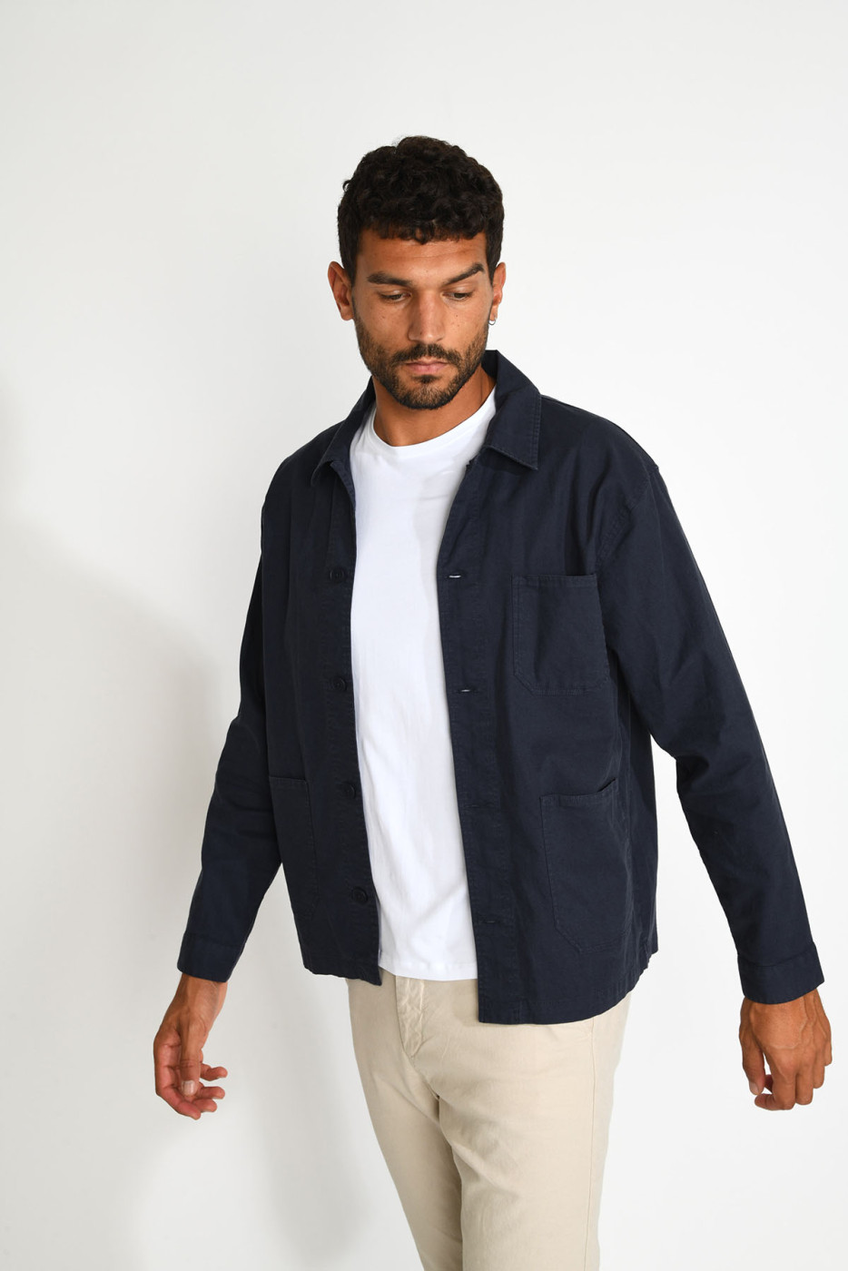 Veste surchemise bleu marine EMILE CESANO - 4