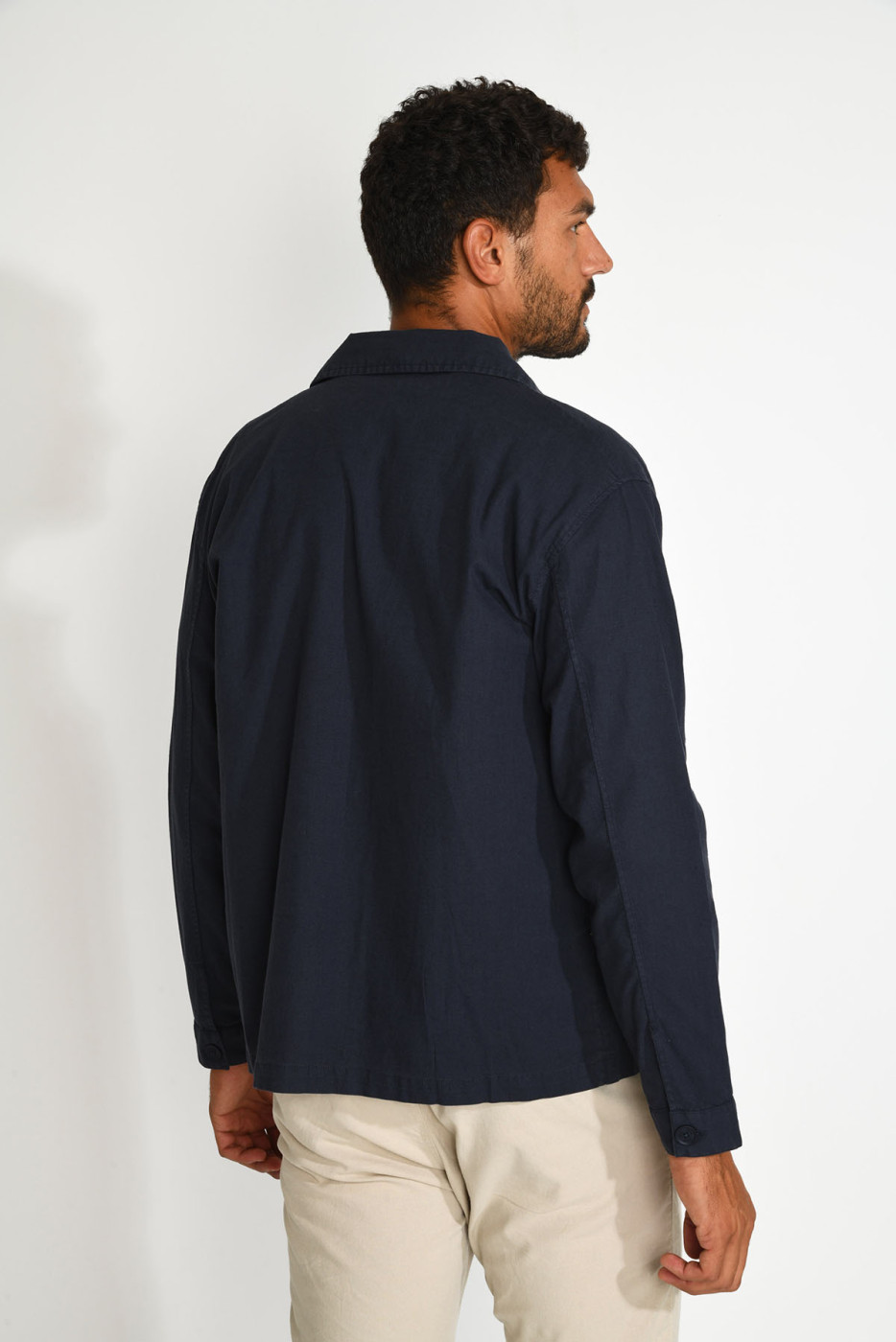 Veste surchemise bleu marine EMILE CESANO - 2