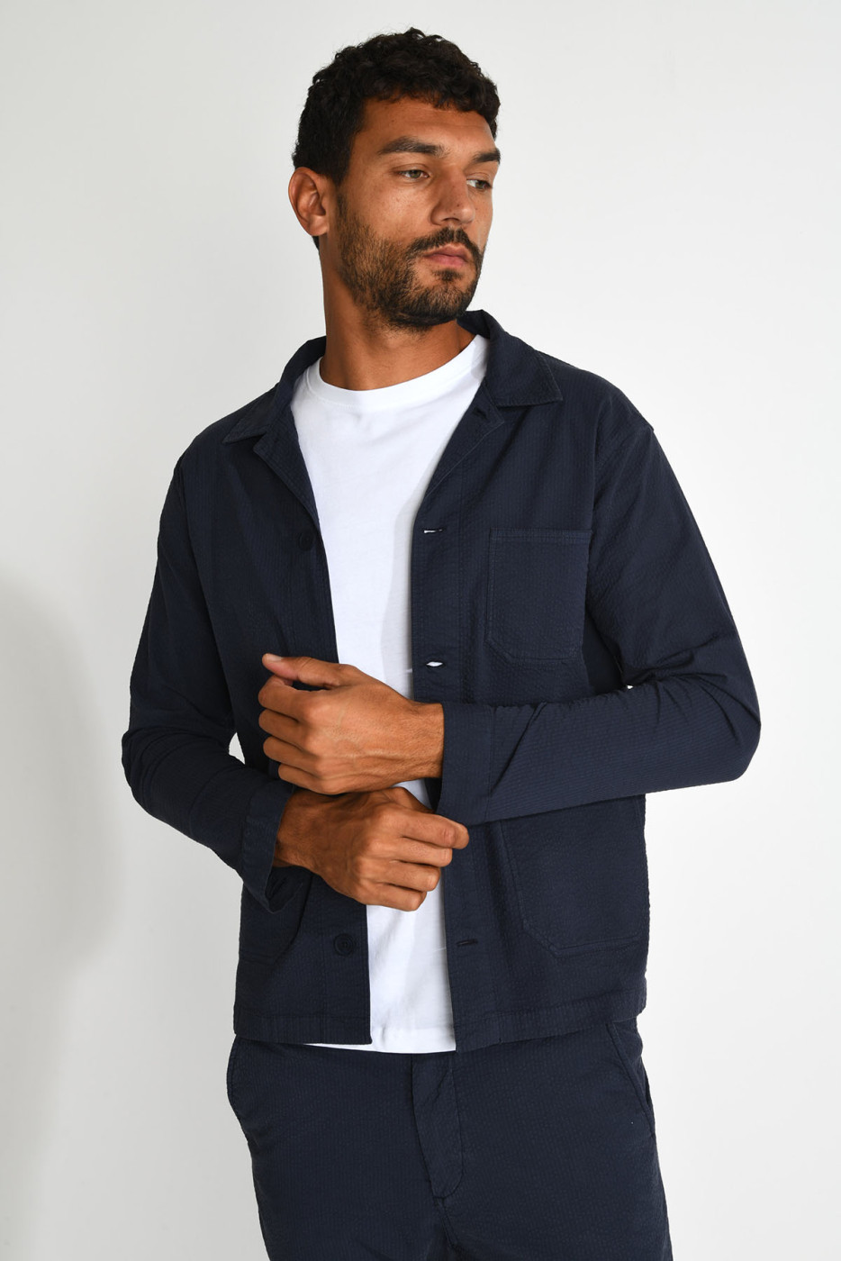 Veste surchemise bleu marine EMILE MOGLIANO - 5