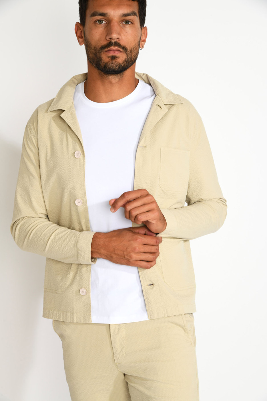 Veste surchemise sable EMILE MOGLIANO - 4