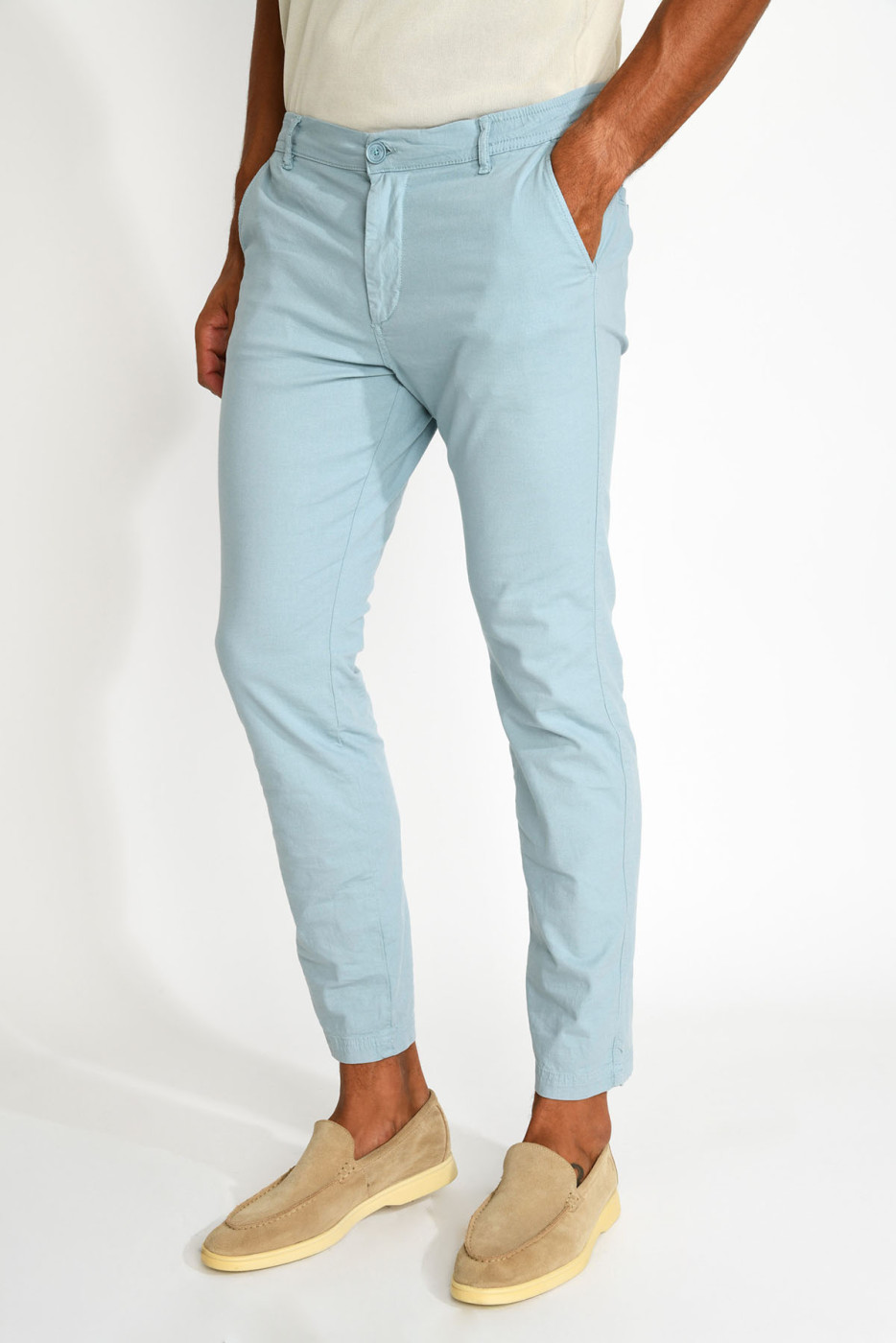 Pantalon bleu cobalt ETIENNE CESANO - 1