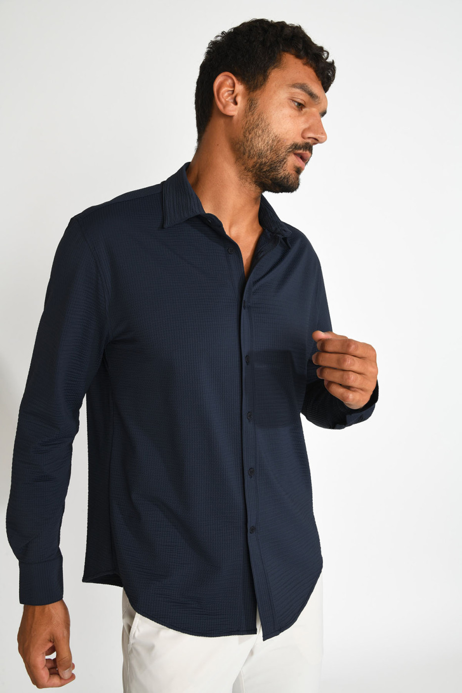 Chemise technique bleu marine JEAN TRIESTE - 8