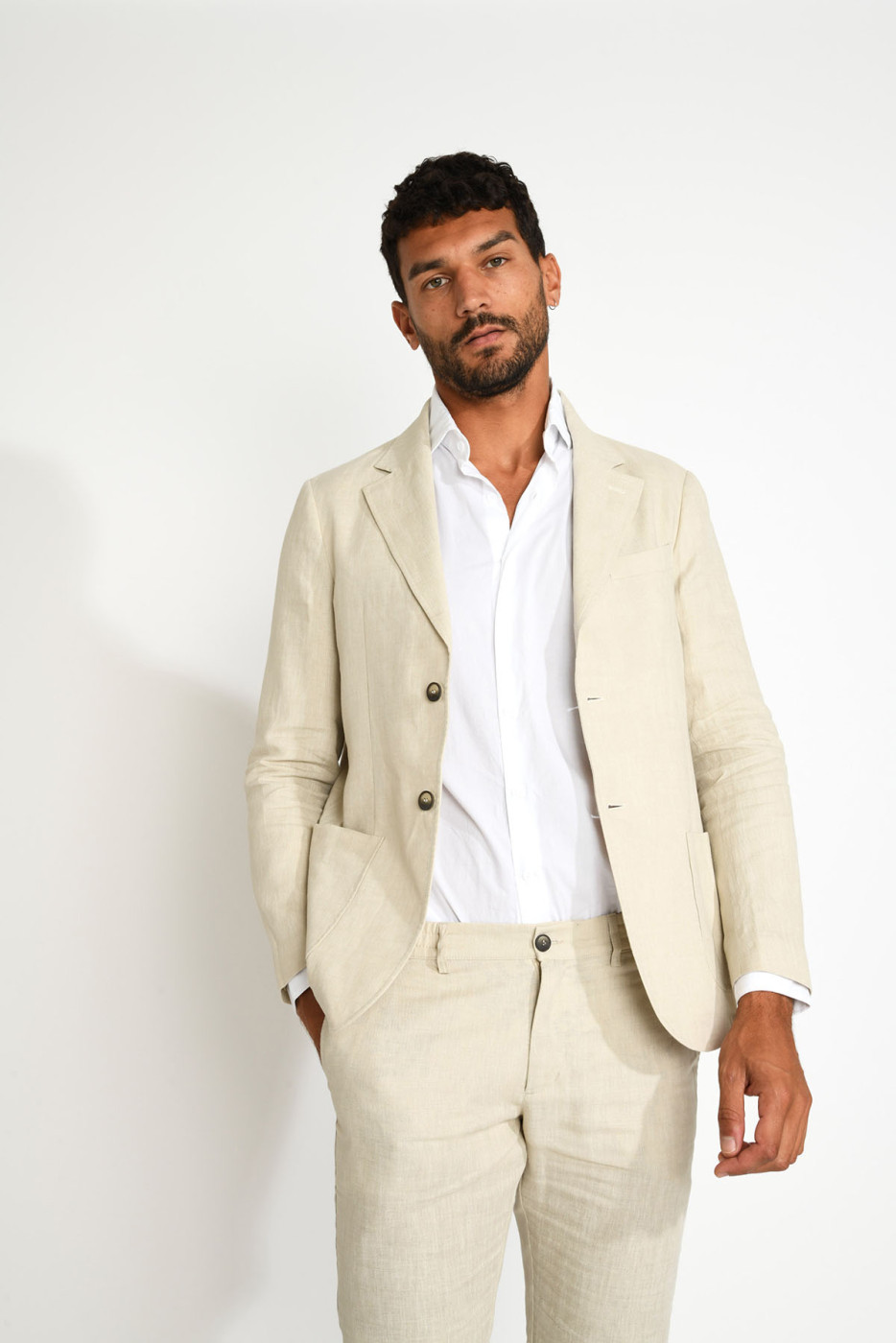 Veste de costume beige MAURO NAVELLI - 4