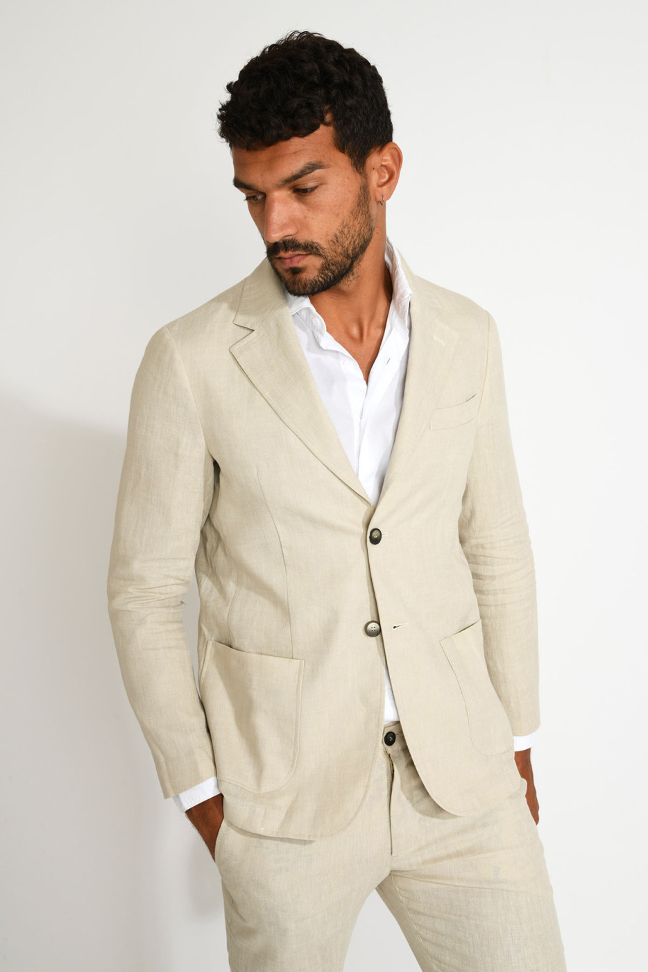 Veste de costume beige MAURO NAVELLI - 5