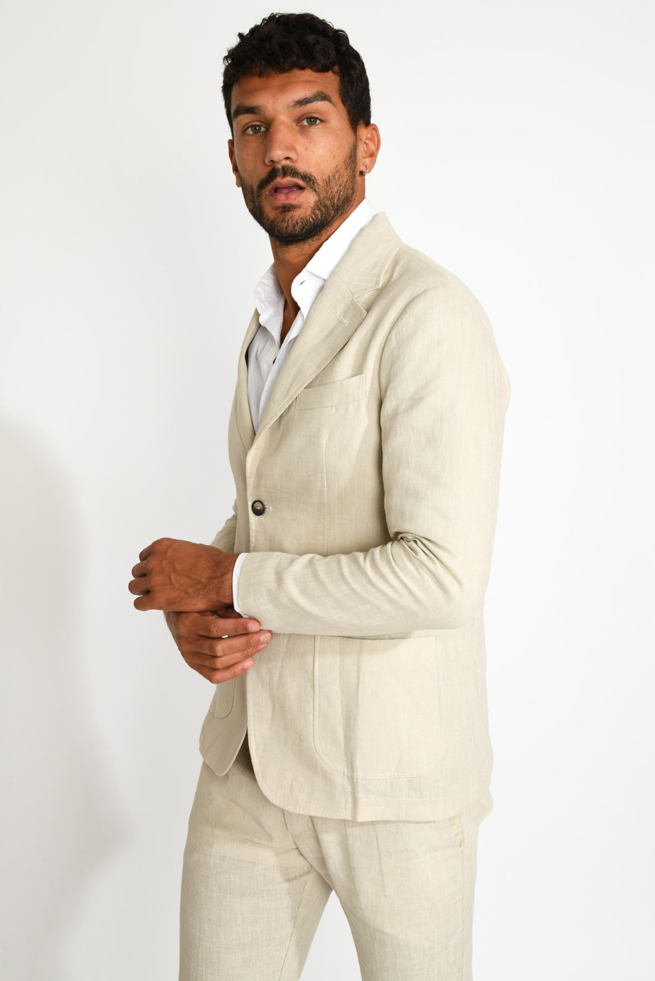 Veste de costume beige MAURO NAVELLI - 6