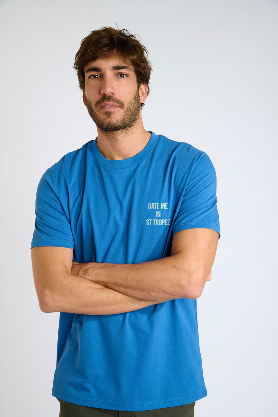 T-shirt bleu MORGAN DATE ME IN ST TROPEZ - 3