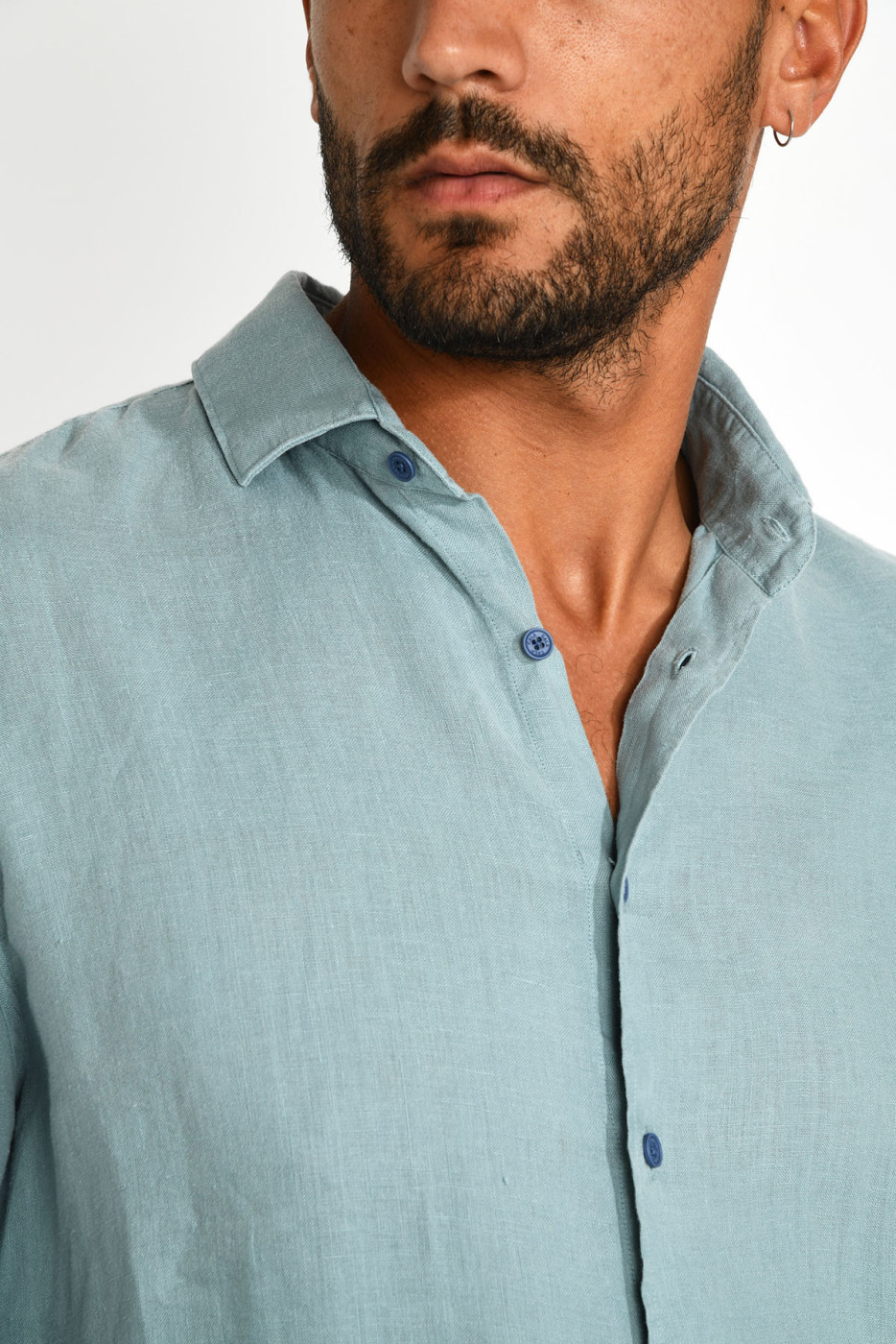 Chemise bleu QUENTIN PISE matière coton - 1