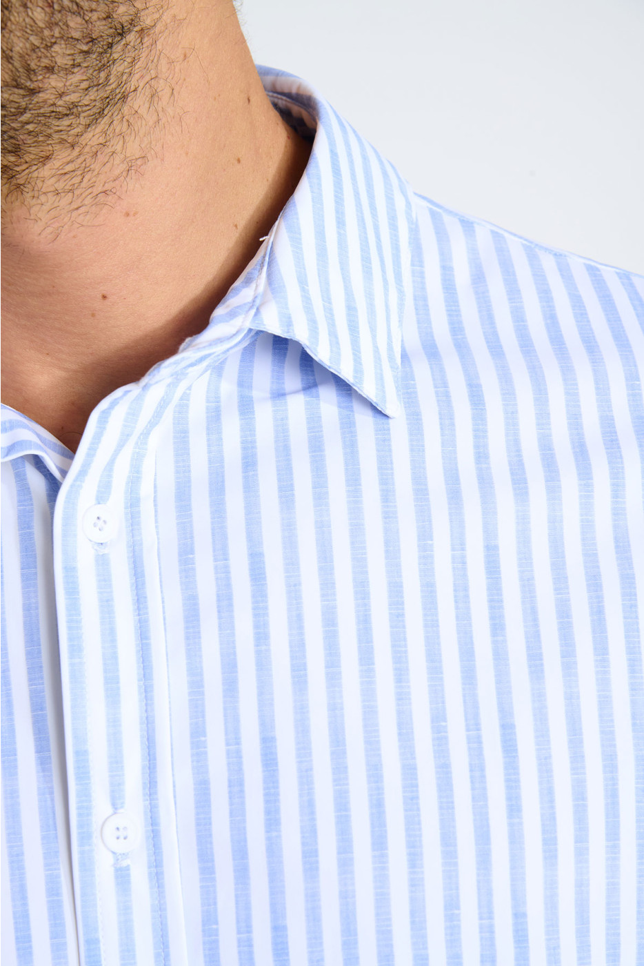 Chemise rayée bleue JEAN MURCIE - 5